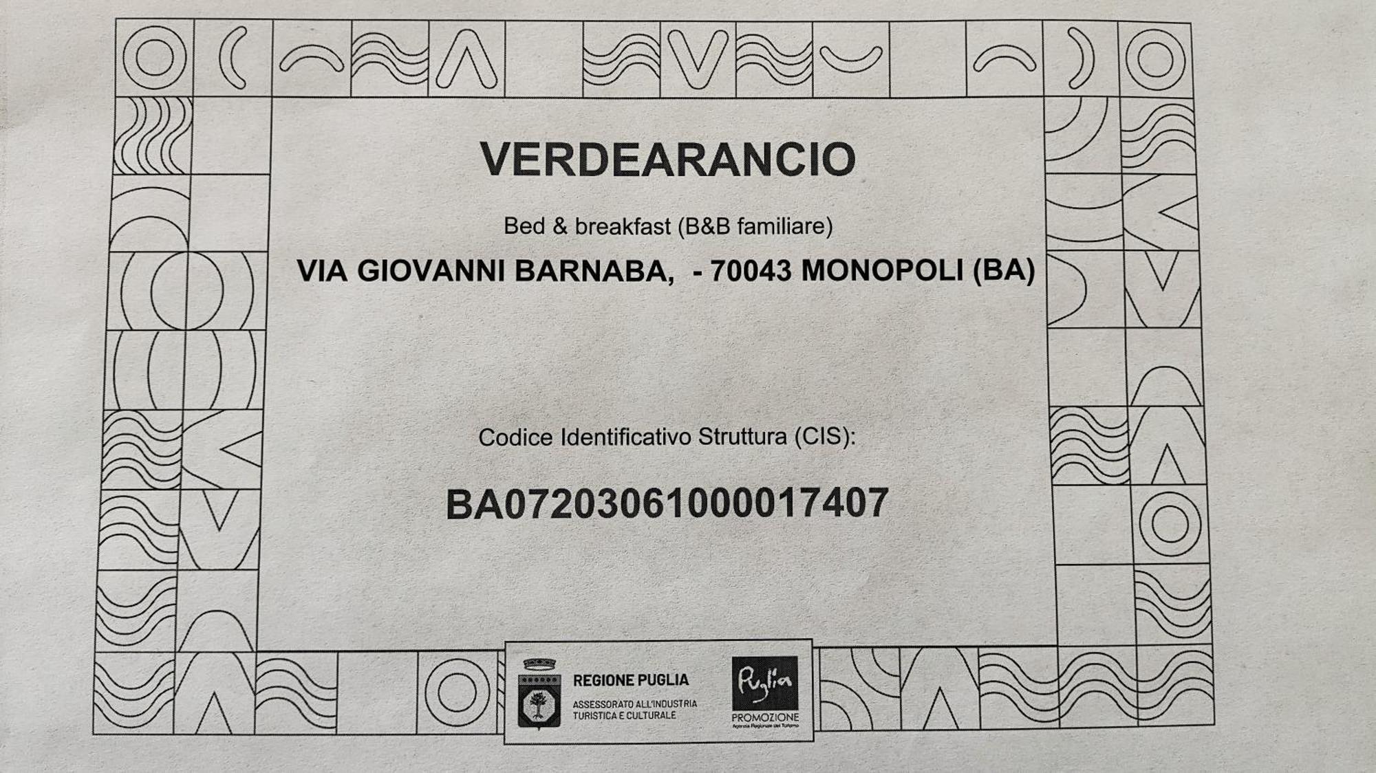 B&B Verdearancio Monopoli Zewnętrze zdjęcie